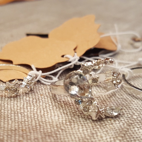 5 Boho chic crystal r6ing set - Picture 4 of 7